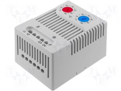 Биметален термостат ZR011 Датчик:термостат; Контакти:NC + NO; 10A; IP20; Монтаж:DIN
